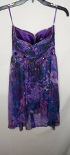 Jump Apparel Juniors' Womens Purple Floral Gown Dress Size 3/4