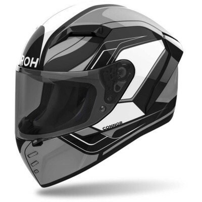 CASCO INTEGRALE 22.06 AIROH CONNOR DUNK BLACK WHITE GLOSS  TG L