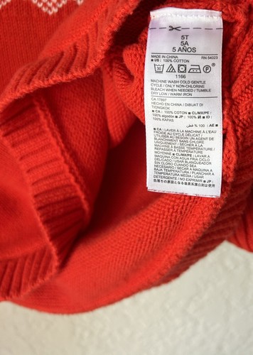Old Navy Girls Orange W/ Fuchsia Accent 5T Sweater Poncho.pre Owned - Picture 11 of 11