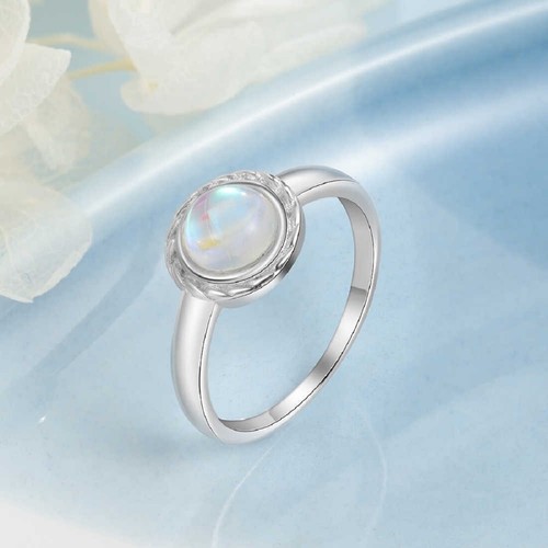 Moonstone Ring Genuine Sterling Silver 925 Sizes L N P Authentic Ladies Womens - Picture 2 of 6