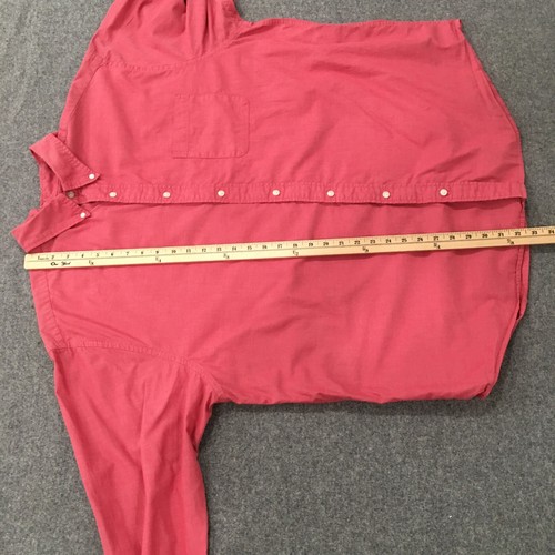 Roundtree & Yorke Men 2XB Shirt Dress Red Chambray Button Up 100% Cotton Preppy - Picture 9 of 10