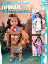 Indian Princess 13" Doll Clothing Outfit BKW125 Pattern Leaflet Native Ethnic