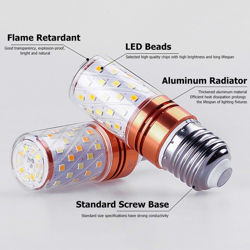 E27 E14 20w Tricolor Led Bulb Color Changing 360degrees Lighting Bulbs 120v Corn - Picture 3 of 15
