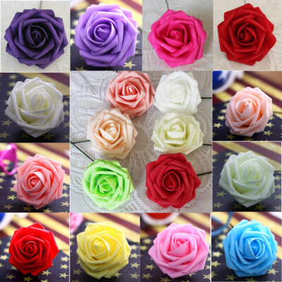 25/50 Foam Rose Artificial Flowers - Bridal Bouquet for Wedding Party ...