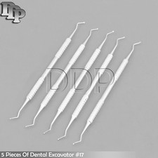 5 Pieces Of Dental Excavator 17 Double Ended Solid Handle Instruments