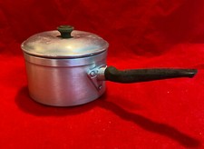 Genuine small vintage mid-century anodised cooking saucepan, pot, c. 1950s