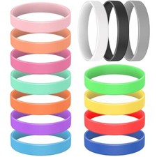 14 Pcs Rubber Bracelets, YalsFTY Silicone Bracelet Men Wristbands, 14...