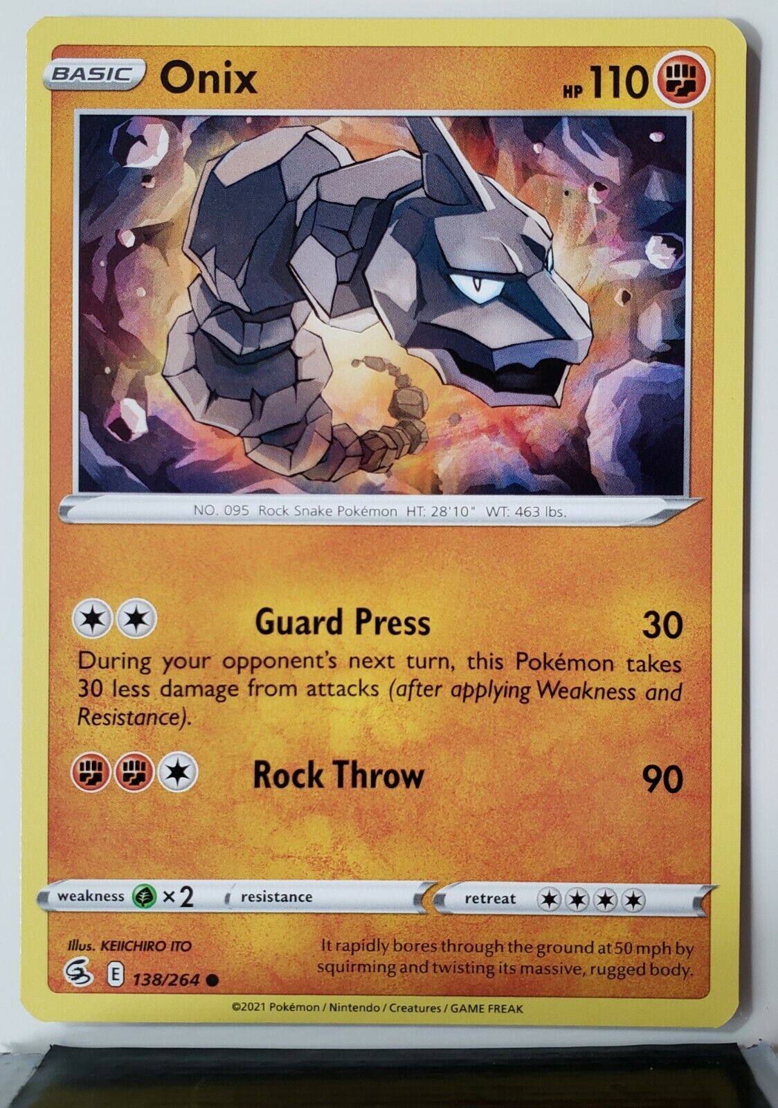 Pokémon n° 92/130 - ONIX niveau 22 - PV90