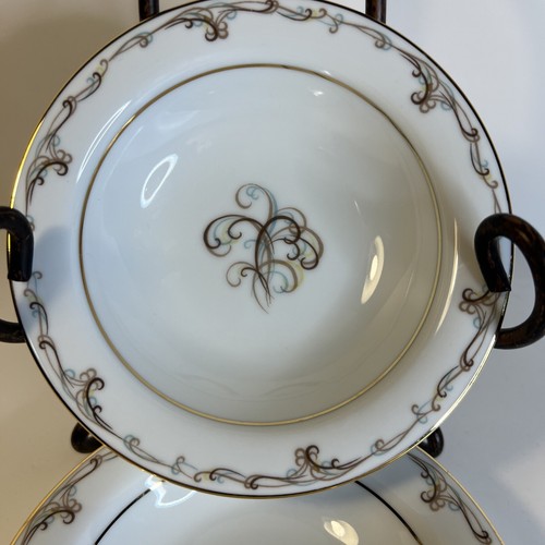 Noritake Esteem 5404 Japan Fruit Berry Bowls (Set of 2) Brown Scroll 5 5/8" DD2 - Picture 3 of 8