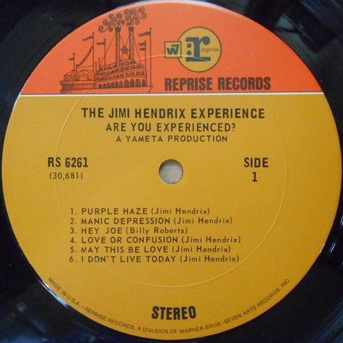 Jimi Hendrix Experience 1968 US Reissue ST LP VG+ Reprise RS6261 Psyche Rock - Picture 2 of 2