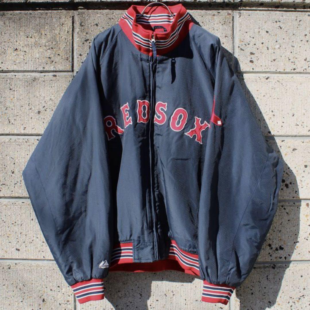 Majestic × BOS.REDSOX 00s XLサイズ 古着スタジャン（Jason