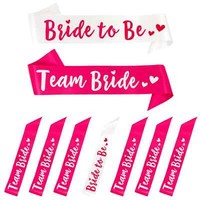 Bride To Be + Team Bride SchäRpe Set Junggesellinnenabschied Jga In Weiß Pink