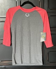 EvoShield Mid Sleeve 3/4 T-Shirt Baseball Gray/Red Size Youth Large NEW WITH TAG