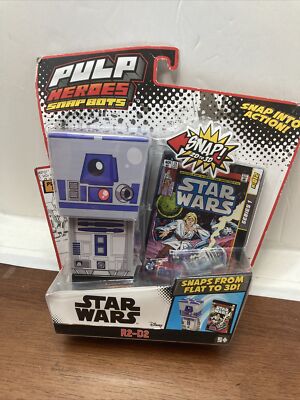 NEW R2d2 Pulp Heroes Snap Bots 2D To 3D Star Wars MOC Comic 26 Display Stand
