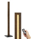 EDISHINE Wooden LED Corner Floor Lamp, Minimalist Dimmable Stick Light Remote