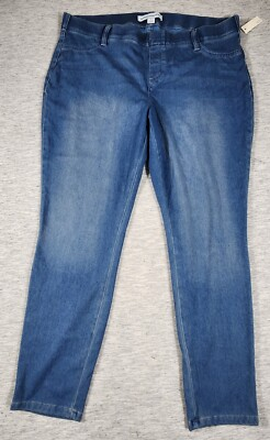 #ad Pull On Stretch Jeggings Skinny Leg Mid Waist Womens Size XL Light Wash $25.00