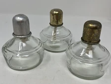 Glass Alcohol Burner With Metal Cap Set Of 3