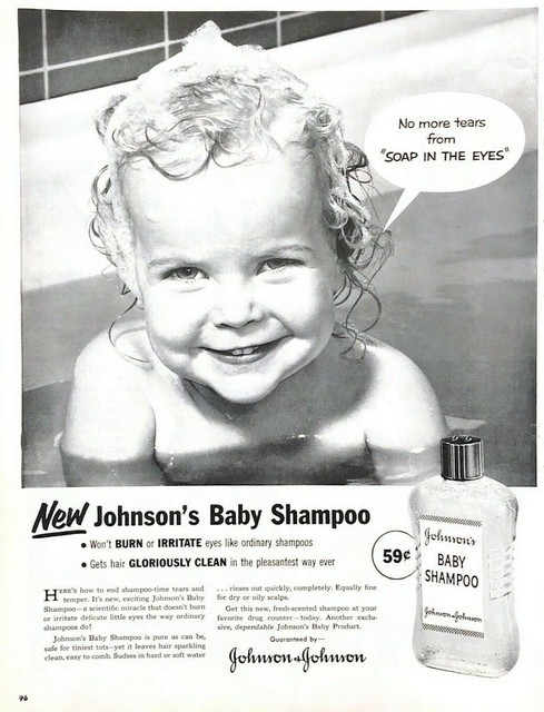 1954 Johnson & Johnson New Baby Shampoo Vintage Print Ad No More Tears ...