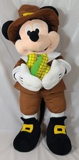 Fall Holiday Thanksgiving Disney 24 in Tall Mickey Mouse Pilgrim Plush Greeter