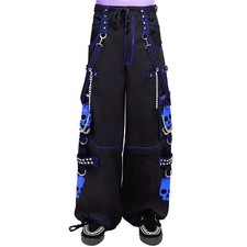 Fashion Gothic Blue Skull Gothic Cyber Chain Jeans Punk Rock Baggy Pants
