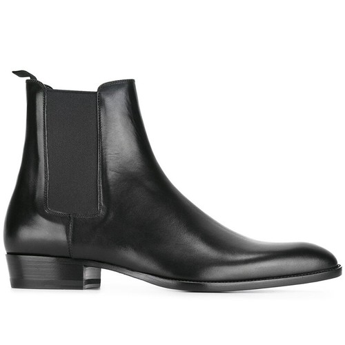 Pull on Mens Pointed Toe Chelsea Ankle Boots Block Heel Real Suede Leather Shoes - 第 26/27 張圖片