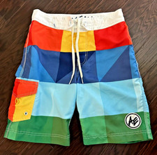 American Eagle Mens S/P Board Surf Shorts Color Block Pocket