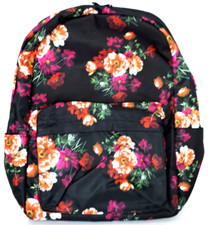 NEW WITH TAG WOMEN'S FLORAL RED PINK ORANGE BLACK MULTICOLOR BACKPACK LARGE