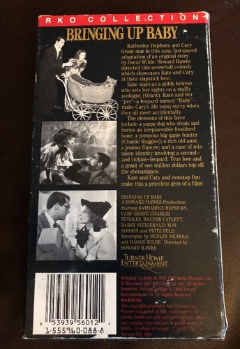 BRINGING UP BABY 1938 CARY GRANT KATHERINE HEPBURN VHS USED NICE - Picture 2 of 2