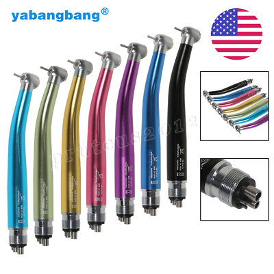 Yabangbang Dental Colorful High Speed Handpiece Push Button Air Turbine 4 Hole