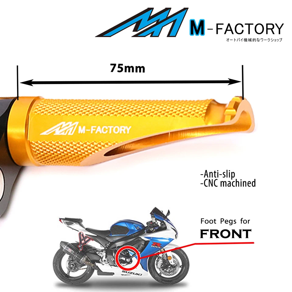 Shinobi 25mm Extension Front Footpegs For Yamaha YZF R7 21-22 Foto 3 de 4