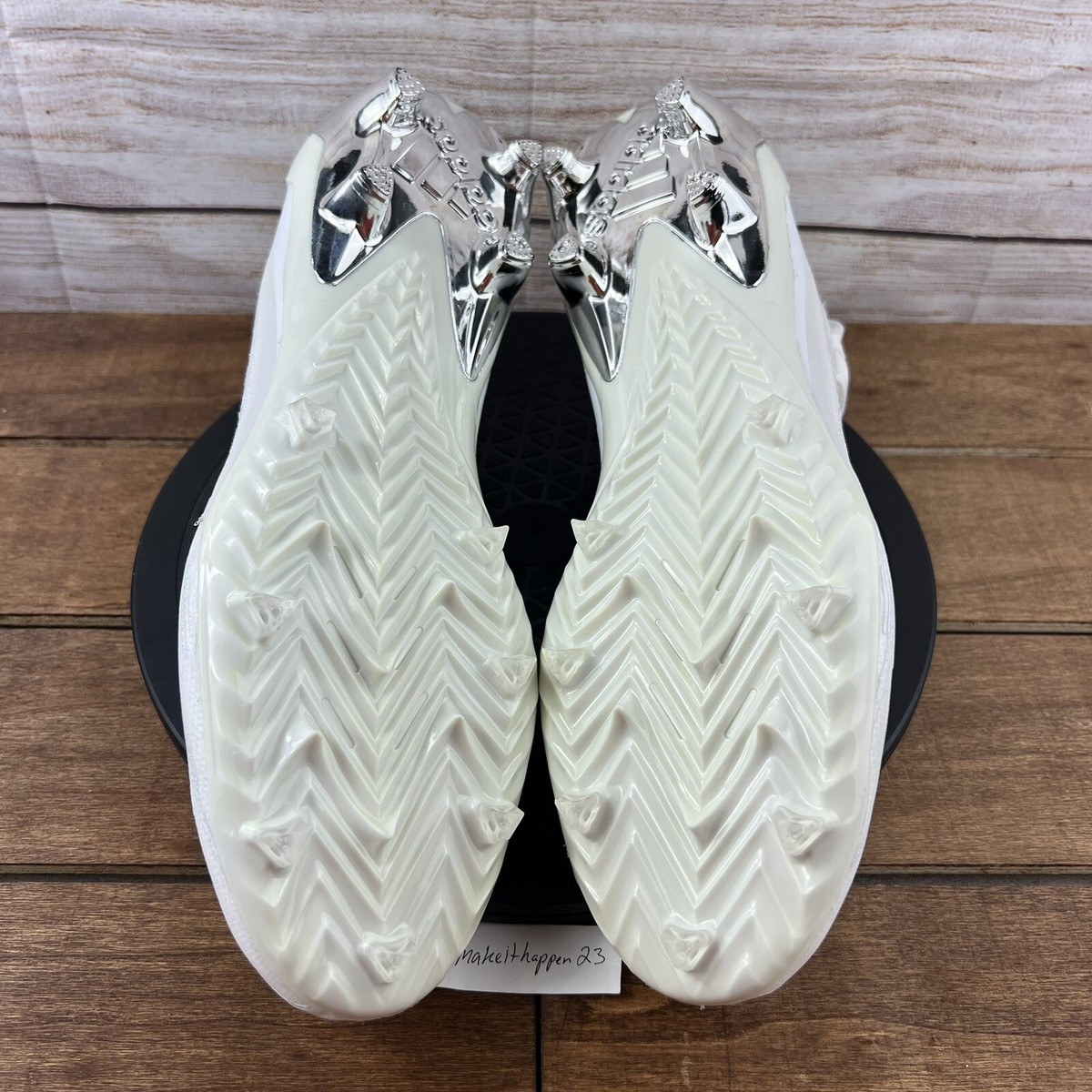 Adidas ADIZERO Primeknit Football Cleat Triple White Chrome GX5420 Men’s Sz 13.5 Adidas Adidas Adizero Primeknit GX5420 White/Silver - Soccer  main image 2