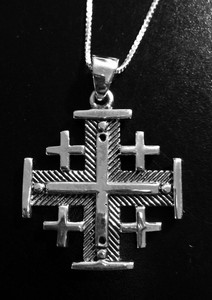 jerusalem cross silver israel holy sterling pendant necklace land