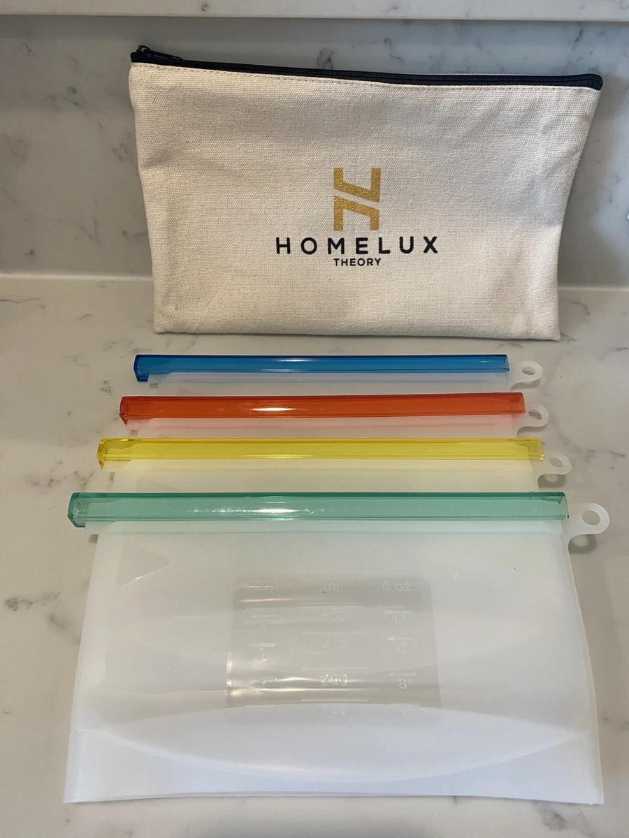 100% Silicone Reusable Food Storage Bags - Set of 7 Leakproof