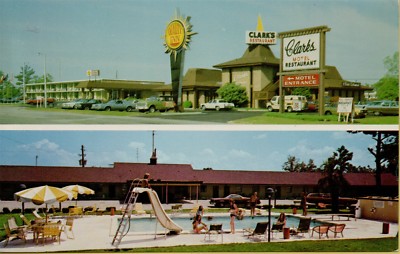 Multi-View Quality Inn Clark's Restaurant Old Cars Santee SC Postcard C11