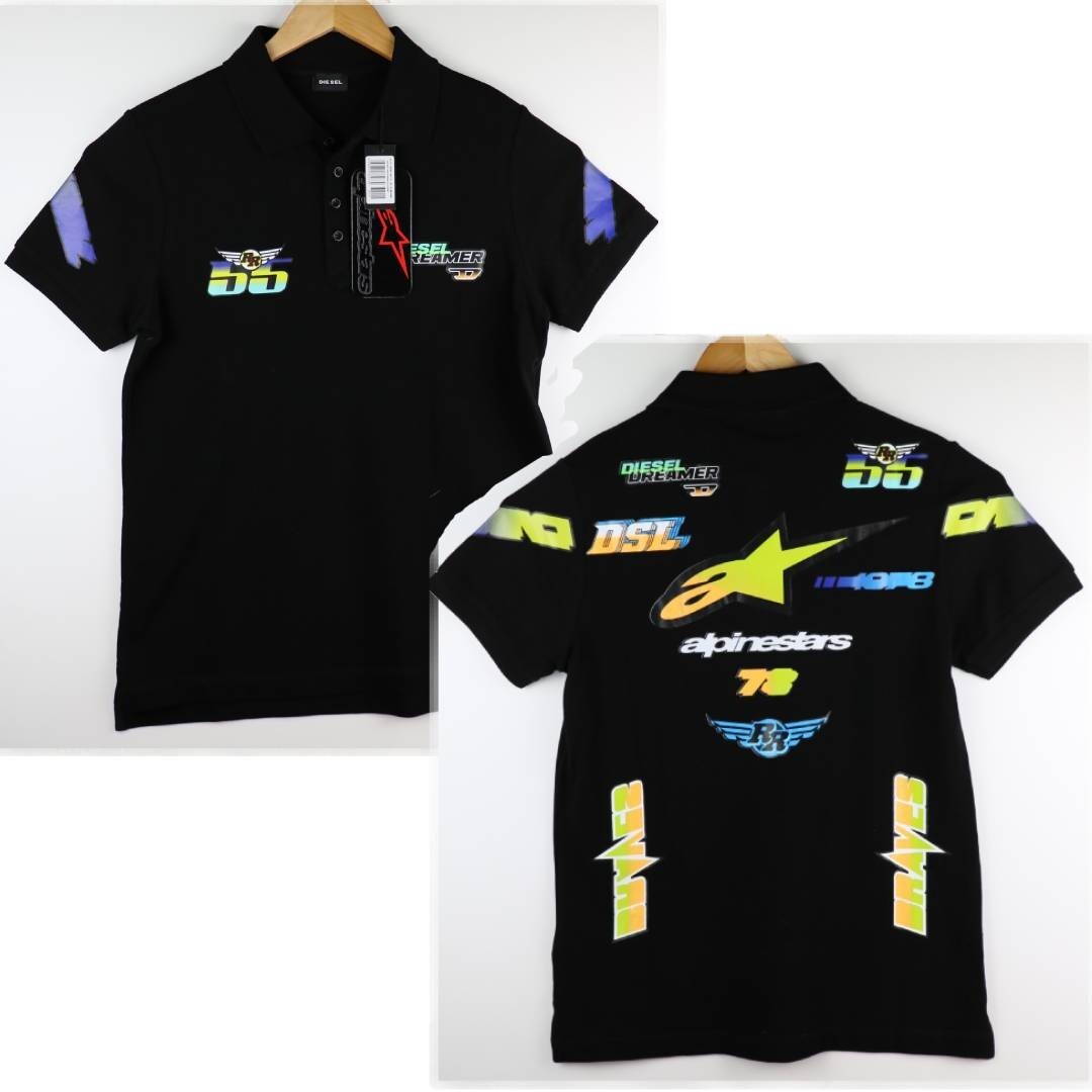 NWT Diesel Astars X Alpinestars Collab Black Polo T Shirt