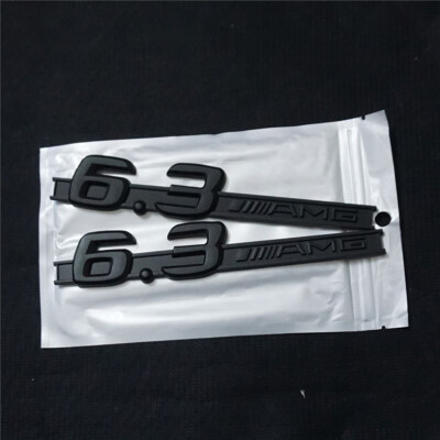 Small 4matic Sticker 2x Black Matte 6.3AMG Plastic Badge Emblem Decal Sticker 4MATIC ...