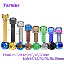 Titanium Bolt M5 M6x16/18/20/25/30/35mm Socket Hex Bike Stem Disc Brake Screw
