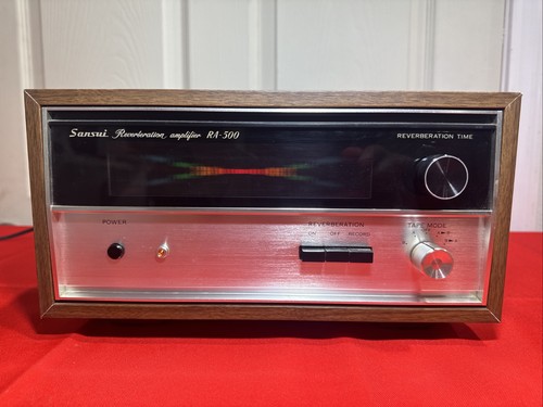 Sansui RA-500 Reverberation Amplifier Wood Case Vintage Audio Powers Up Clean