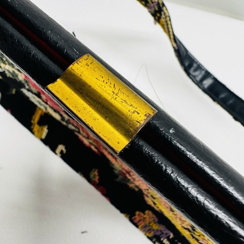 JR Vintage Antique Petit Point Floral Needlepoint Hand Bag Purse Gold Trim CLEAN - Picture 6 of 14