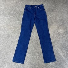 Vintage 1970s 80s Wrangler Student Straight Leg dark wash Denim Jeans Deadstock