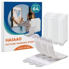 Large Picture Hanging Strips Heavy Duty - 64x Strips(32 Pairs), Wall Hanging ... 0.32 per strip