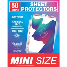 Samsill Mini Sheet Protectors 50 Pack, 5.5 x 8.5 Inch Page 50 Clear