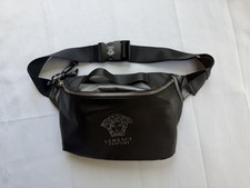 Versace Parfums Belt Bag Waist Pouch Black Silver Travel Bag Fanny Pack