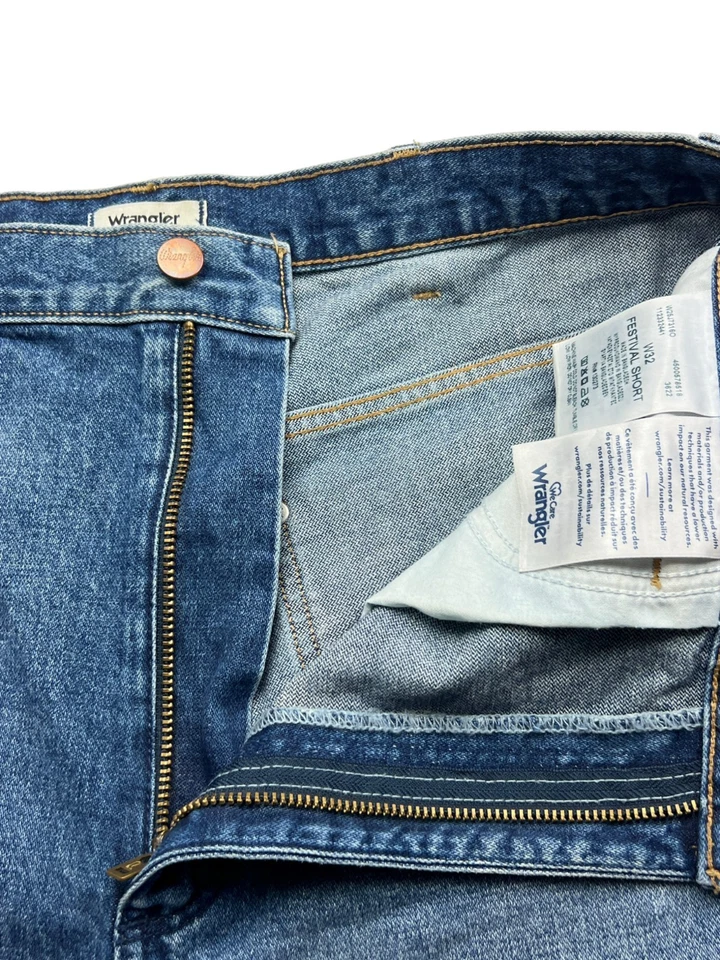 Wrangler Women Shorts En Jean Festival Taille W32 Bleu - Photo 4/4