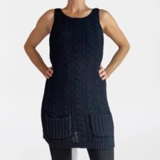 Anthropologie Far Away From Close Sleeveless Knit Sweater Dress Navy | XSmall