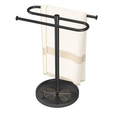 SShape Stainless Steel Hand Towel Holder Stand Black Countertop Rack