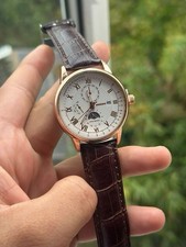 Premium Multifunction Dress Watch – Rose Gold, Moonphase Feature & Elegant Brown