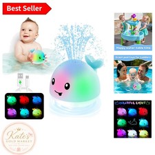 Light-Up Whale Bath Toy - Rechargeable Sprinkler Fountain for Babies 1-3
