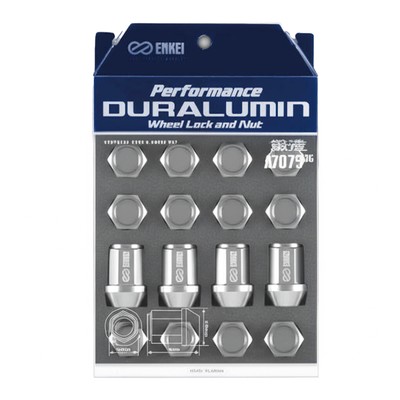 16pcs ENKEI Genuine Duralumin Wheel Lock Nut Set 19HEX 12x1.5 Silver