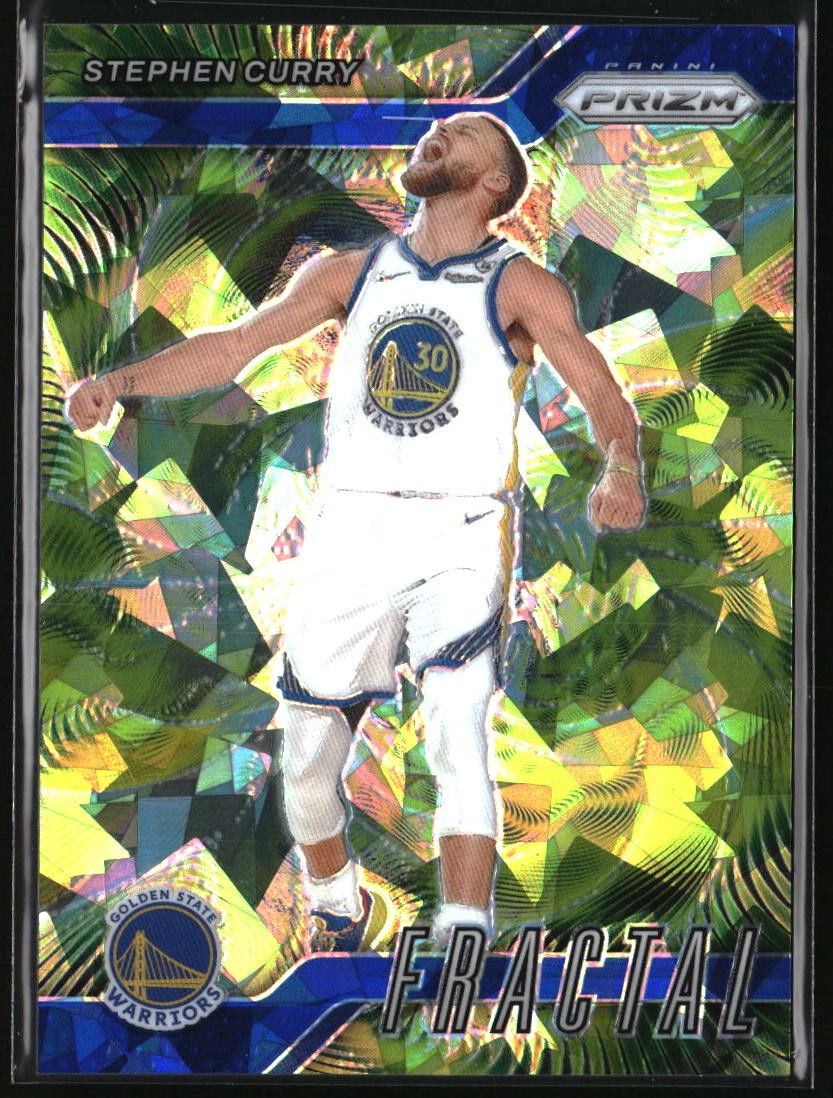 2024-25 Panini Prizm Stephen Curry Fractal Prizms Blue Ice #/125